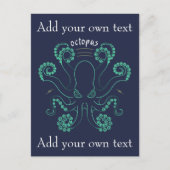 Octopus Cephalopod Tentacles Aankondigingskaart (Voorkant)