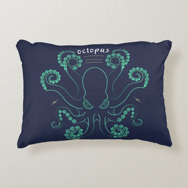 Octopus Cephalopod Tentacles Accent Kussen (Voorkant)