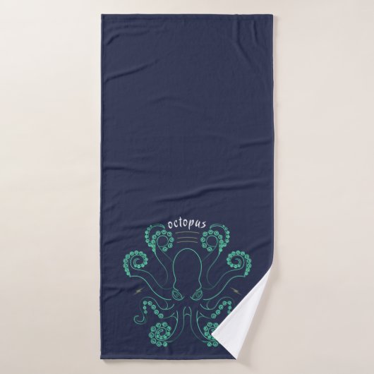 Octopus Cephalopod Tentacles Badhanddoek (Badhanddoek)