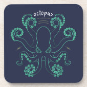 Octopus Cephalopod Tentacles Bier Onderzetter (Voorkant)