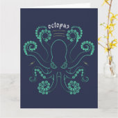 Octopus Cephalopod Tentacles Kaart (Gele Bloem)