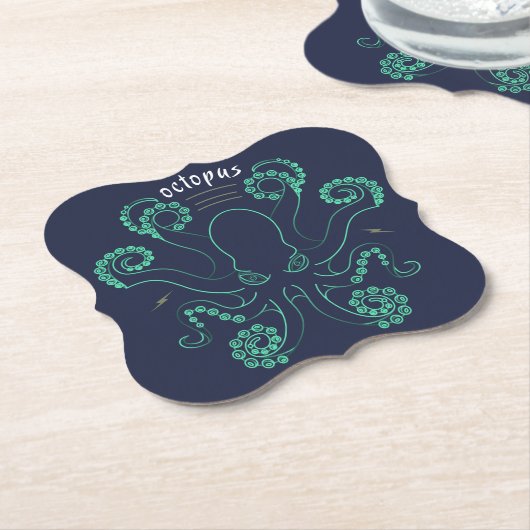 Octopus Cephalopod Tentacles Kartonnen Onderzetters (Gekanteld)