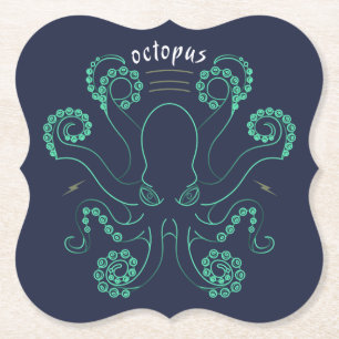 Octopus Cephalopod Tentacles Kartonnen Onderzetters