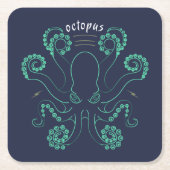 Octopus Cephalopod Tentacles Kartonnen Onderzetters (Voorkant)
