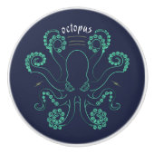 Octopus Cephalopod Tentacles Keramische Knop (Voorkant)