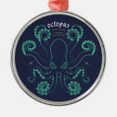 Octopus Cephalopod Tentacles Metalen Ornament (Voorkant)
