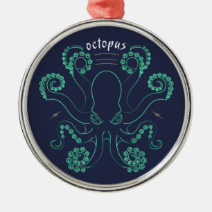 Octopus Cephalopod Tentacles Metalen Ornament