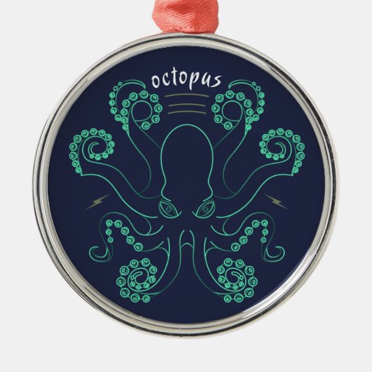 Octopus Cephalopod Tentacles Metalen Ornament (Voorkant)