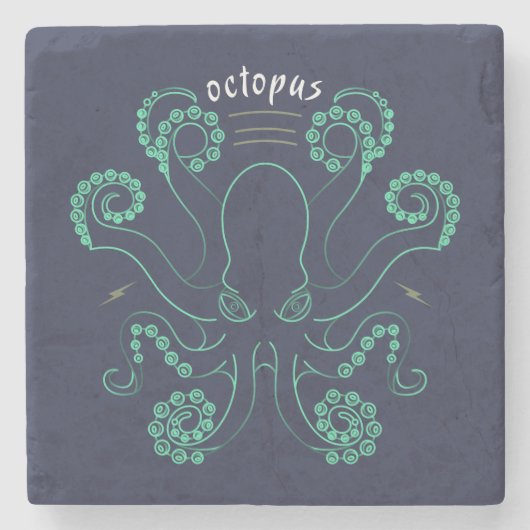 Octopus Cephalopod Tentacles Stenen Onderzetter (Voorkant)