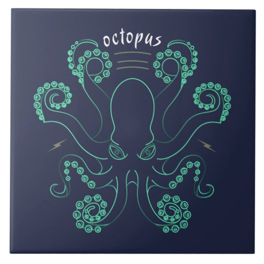 Octopus Cephalopod Tentacles Tegeltje (Voorkant)