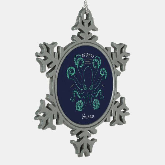 Octopus Cephalopod Tentacles Tin Sneeuwvlok Ornament (Links)