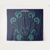 Octopus Cephalopod Tentacles Wandkleed (Voorkant (horizontaal))