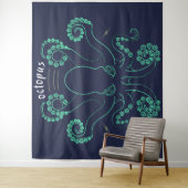 Octopus Cephalopod Tentacles Wandkleed (In situ)