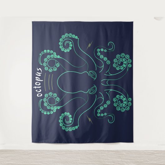 Octopus Cephalopod Tentacles Wandkleed (Voorkant)