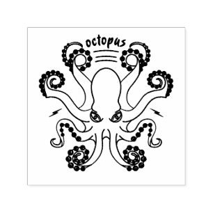 Octopus Cephalopod Tentacles Zelfinktende Stempel