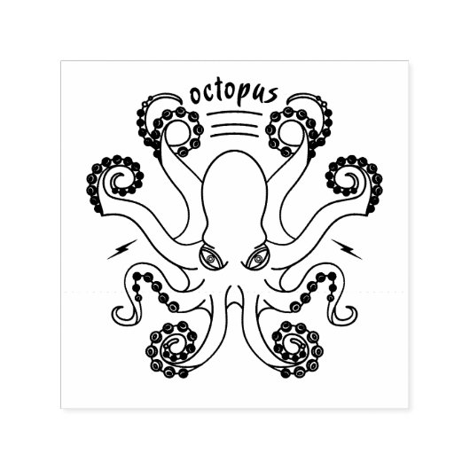 Octopus Cephalopod Tentacles Zelfinktende Stempel (Design)