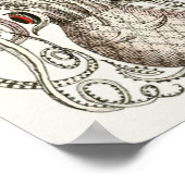 Octopus  Cephalopod Zee Scheppen Kunstafdrukken Poster (Hoek)