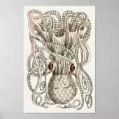 Octopus  Cephalopod Zee Scheppen Kunstafdrukken Poster (Voorkant)