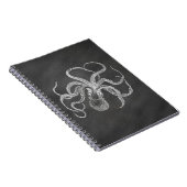  Octopus Chalkboard Achtergrond Sjabloon Notitieboek (Rechterzijde)