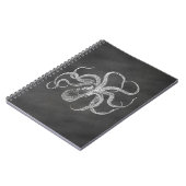  Octopus Chalkboard Achtergrond Sjabloon Notitieboek (Linkerzijde)
