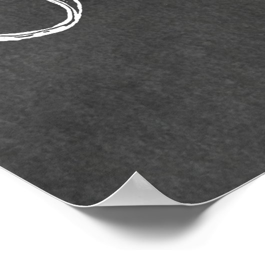 Octopus Chalkboard Achtergrond Sjabloon Poster (Hoek)