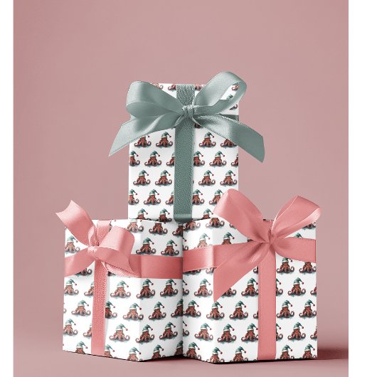Octopus Christmas Joy Cadeaupapier
