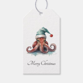 Octopus Christmas Joy, op maat Cadeaulabel