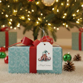 Octopus Christmas Joy, op maat Cadeaulabel