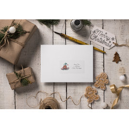 Octopus Christmas Joy, op maat Etiket