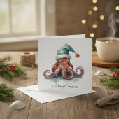 Octopus Christmas Joy, op maat Feestdagenkaart