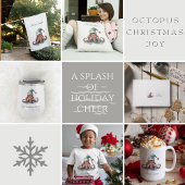 Octopus Christmas Joy, op maat Feestdagenkaart