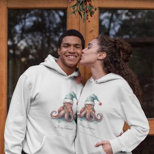 Octopus Christmas Joy, op maat Hoodie