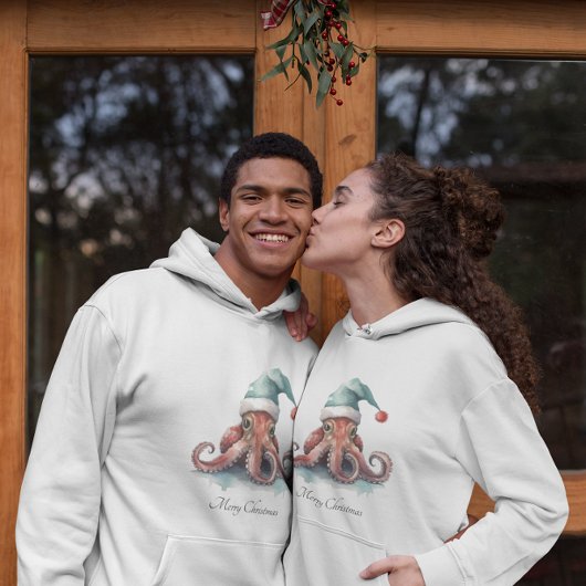 Octopus Christmas Joy, op maat Hoodie