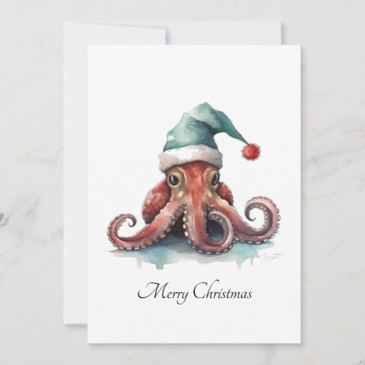 Octopus Christmas Joy, op maat Kaart (Voorkant)