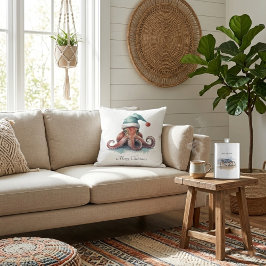 Octopus Christmas Joy, op maat Kussen