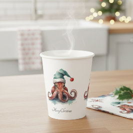 Octopus Christmas Joy, op maat Papieren Bekers