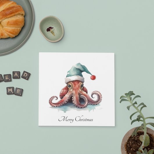 Octopus Christmas Joy, op maat Servet