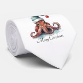 Octopus Christmas Joy, op maat Stropdas (Opgerold)