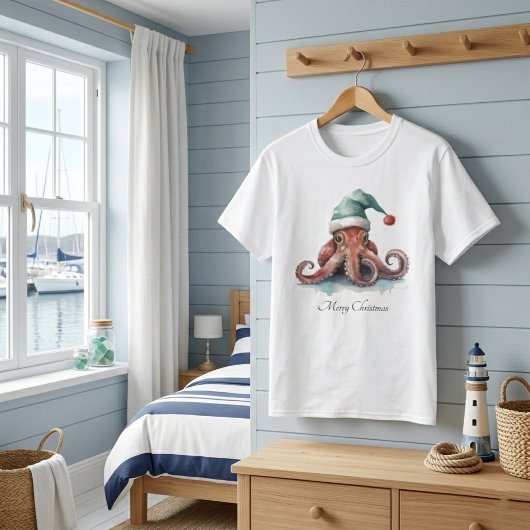 Octopus Christmas Joy, op maat T-shirt