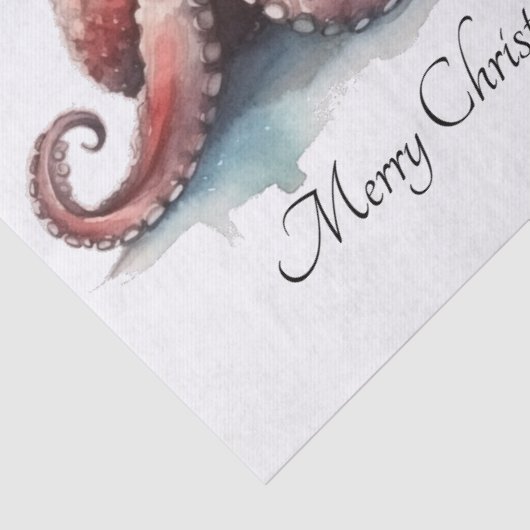 Octopus Christmas Joy, op maat Tissuepapier (Detail)