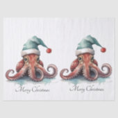 Octopus Christmas Joy, op maat Tissuepapier (Voorkant)