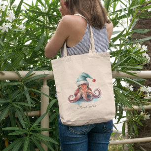 Octopus Christmas Joy, op maat Tote Bag