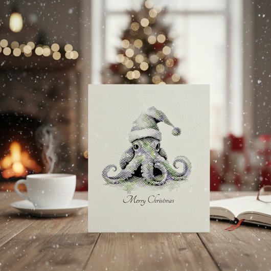 Octopus Christmas Joy, op maat Zelfinktende Stempel