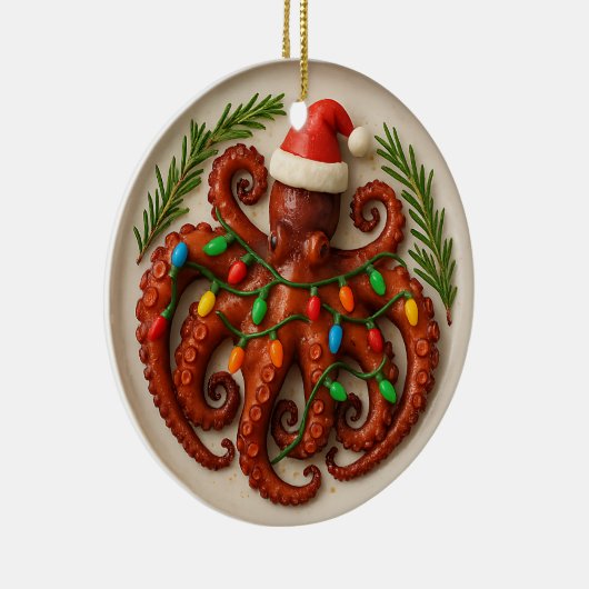 Octopus Christmas Ornament – Funny & Custom (Rechts)