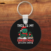 Octopus Christmas Pajama Xmas Santa Hat Octopus Lo Sleutelhanger (Voorkant)