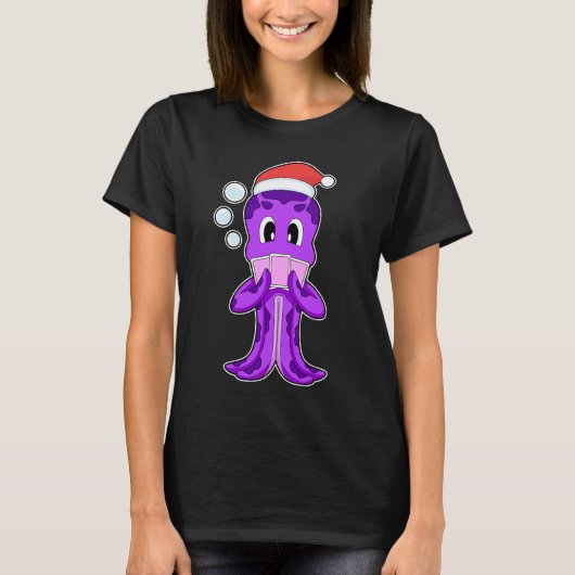 Octopus Christmas Poker T-shirt (Voorkant)