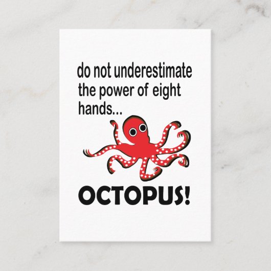 Octopus Coastal Beach Funny Octopus Visitekaartje (Voorkant)