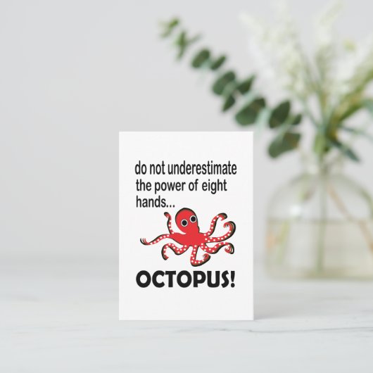 Octopus Coastal Beach Funny Octopus Visitekaartje (Staand voorkant)