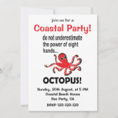 Octopus Coastal Party Funny Octopus Kaart (Voorkant)