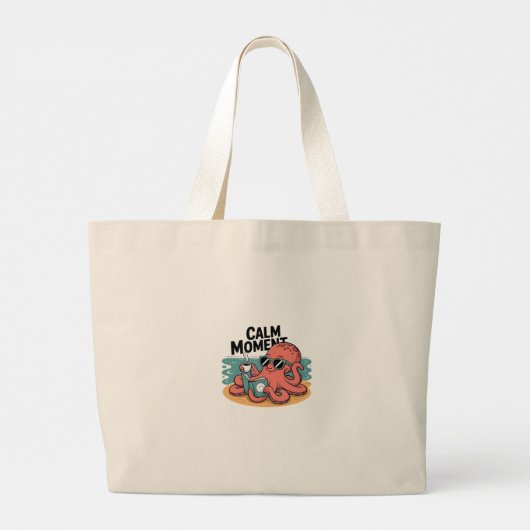 Octopus Coffee - rustig moment canvas tas (Achterkant)